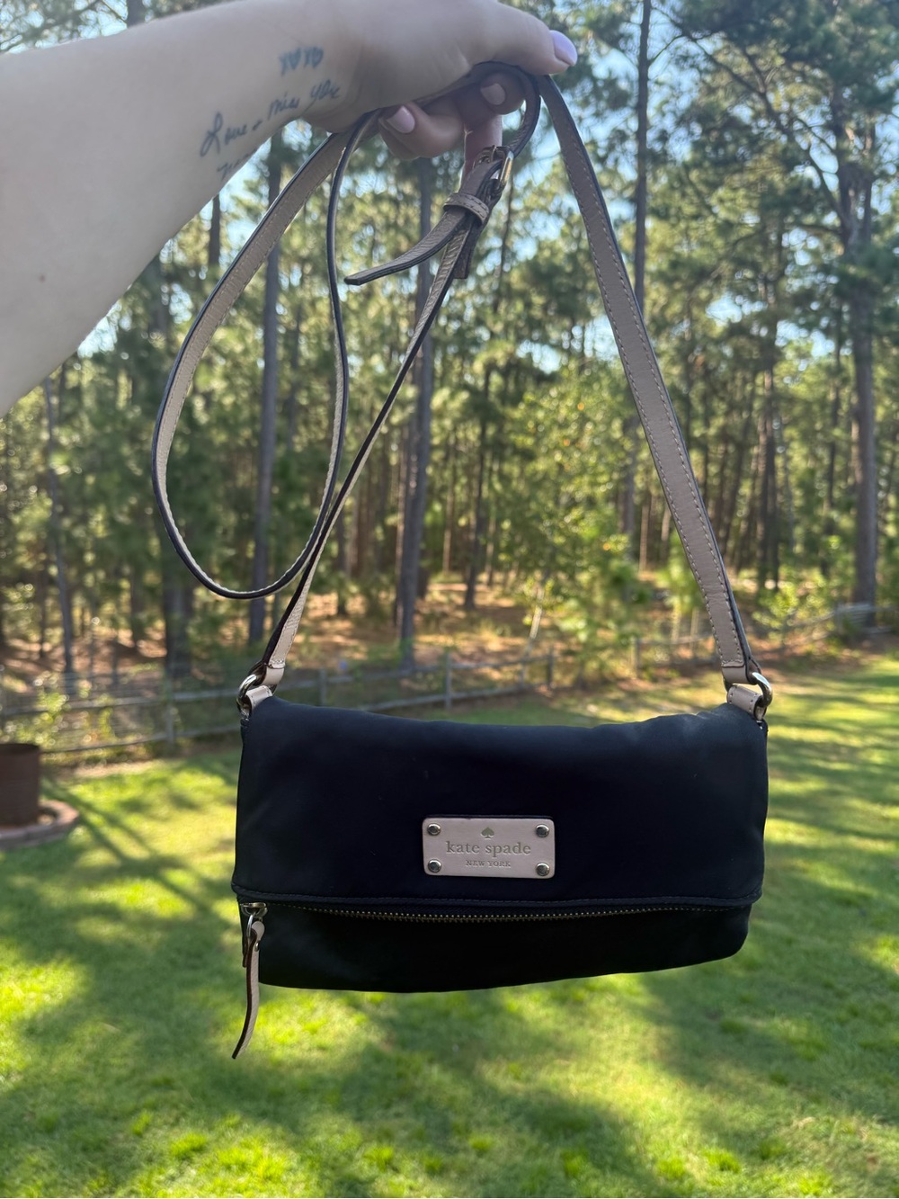 kate spade Black Convertible Crossbody Clutch with Adjustable Strap
